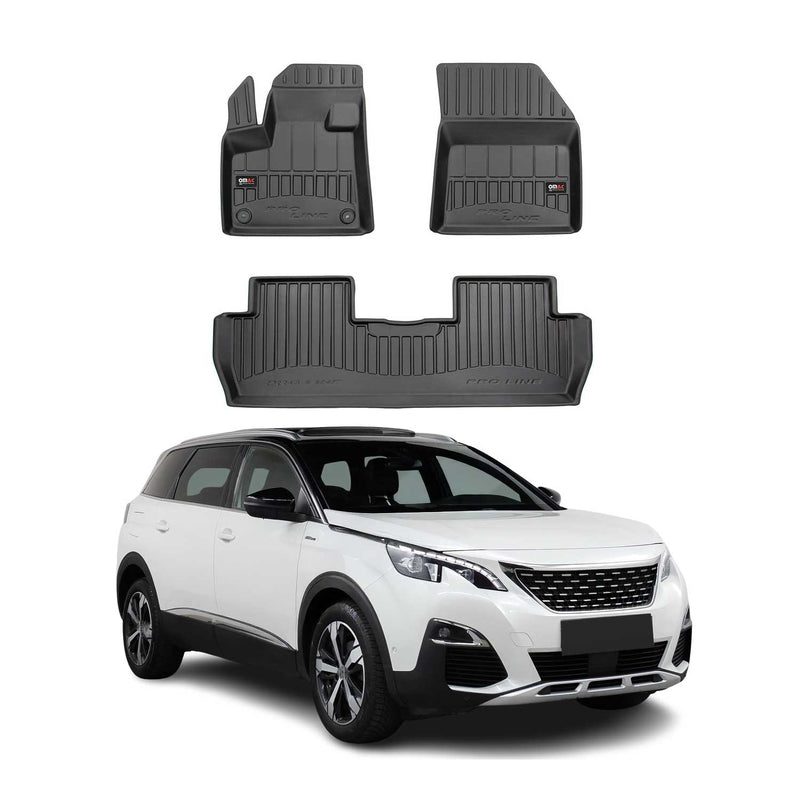 Tappetini Peugeot 5008 2017-2025 TPE Nero 3 pezzi