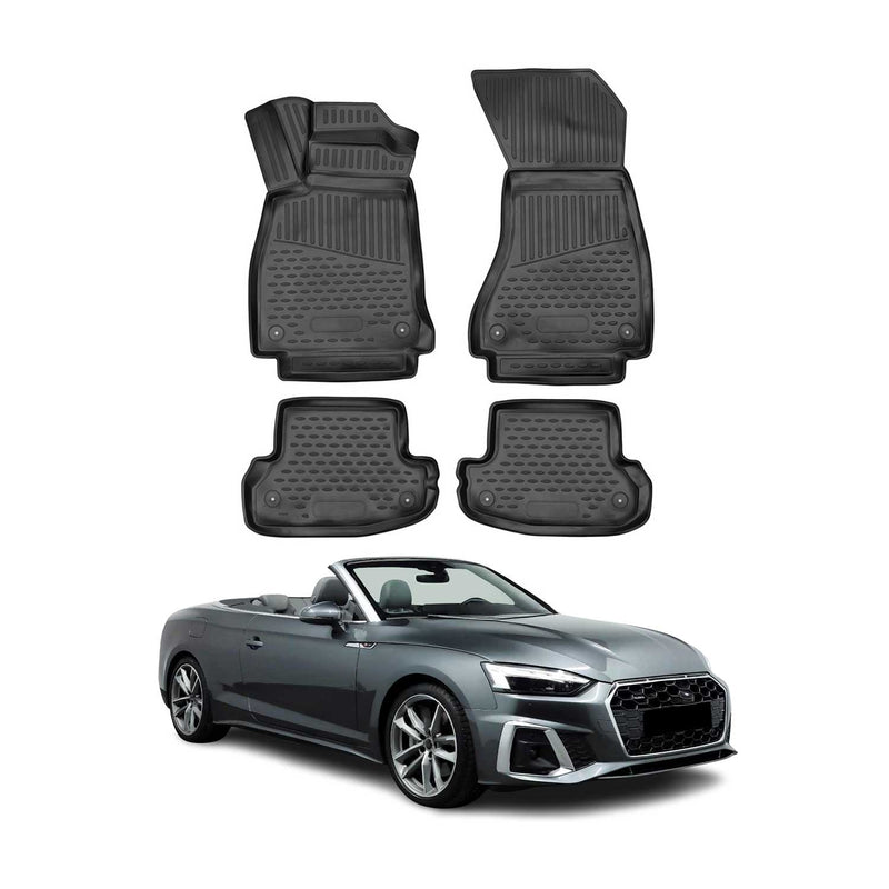 2016-2024 Audi A5 Coupé Cabriolet F5P Fußmatten TPE Schwarz 4 tlg