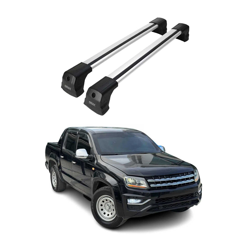 Portapacchi da tetto per VW Amarok 2010-2022, portapacchi base grigio alluminio 2x