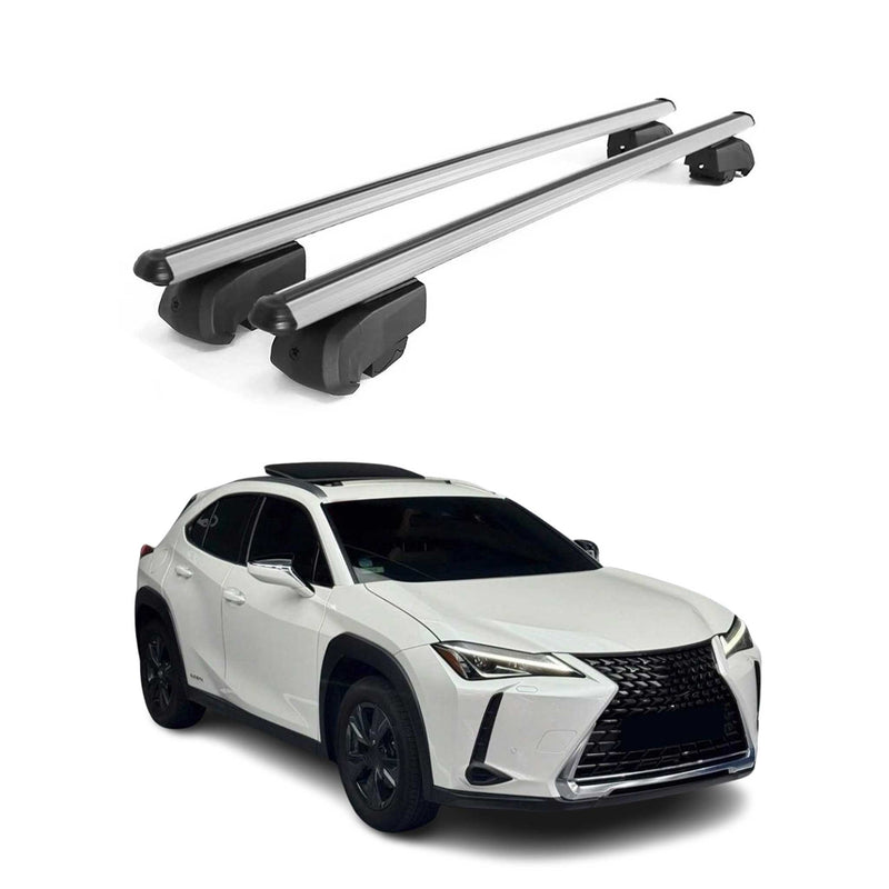Portapacchi da tetto per Lexus UX 2019-2021 barre trasversali ABE grigio alluminio 2x
