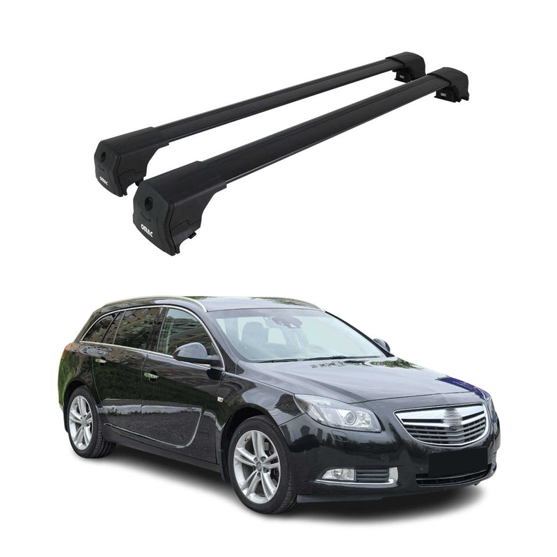 Base portapacchi per Opel Insignia A 2008-2017 Alu ABE Nero 2x