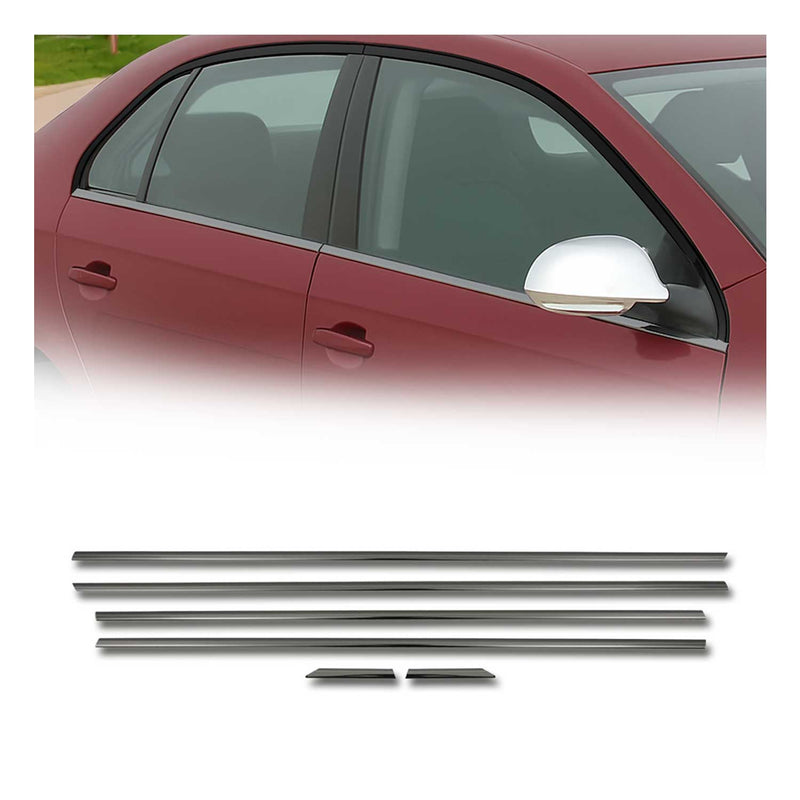 Fensterleisten Zierleisten für VW Jetta 2010-2018 Edelstahl Dunkel 6tlg