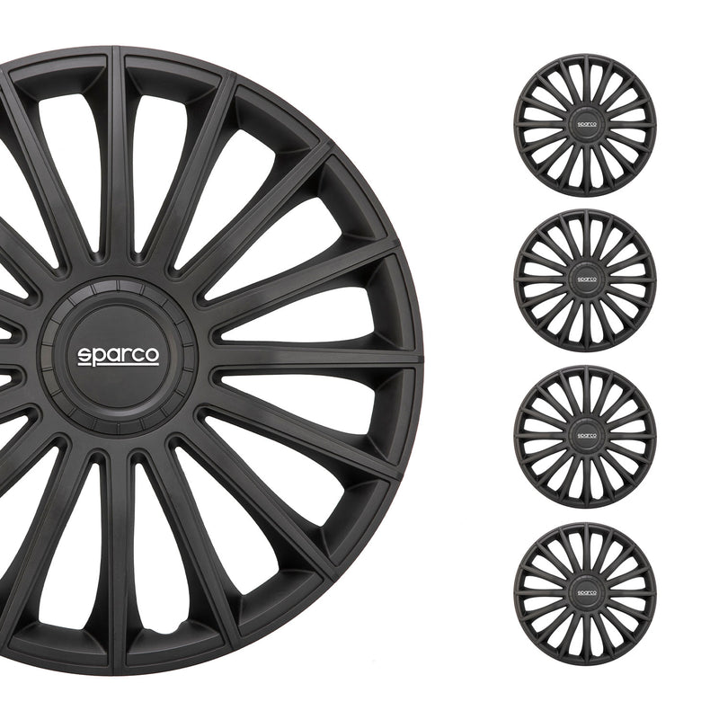 Coprimozzi Sparco 16 pollici Treviso Nero 4 pezzi