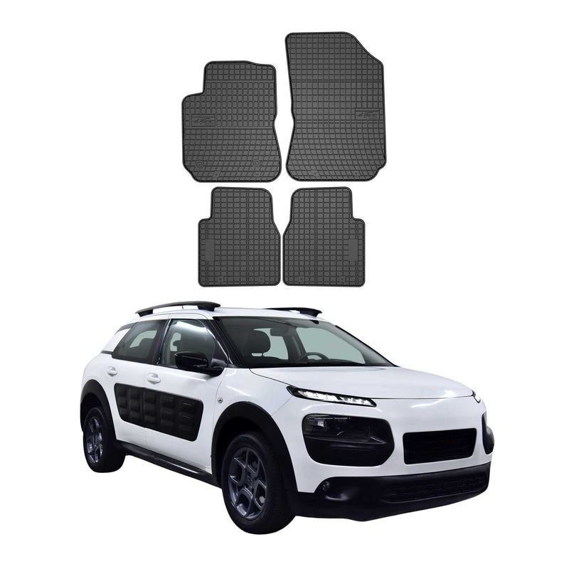 Tappetini in gomma neri per Citroen C4 Cactus 2014-2020, 4 pezzi