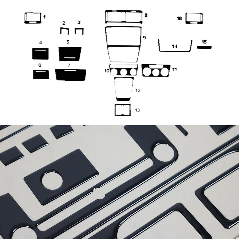 Decorazione interna abitacolo per Skoda Octavia 2004-2009 look Piano Black 16 pezzi