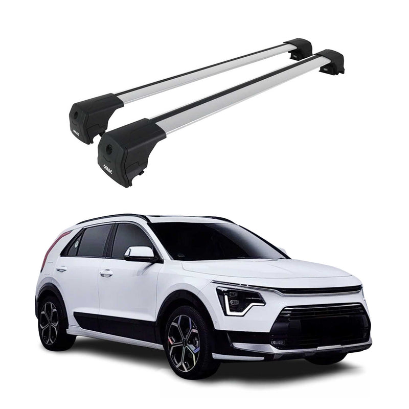 Portapacchi da tetto per Kia Niro 2022-2025 ABE portapacchi base in alluminio argento 2x