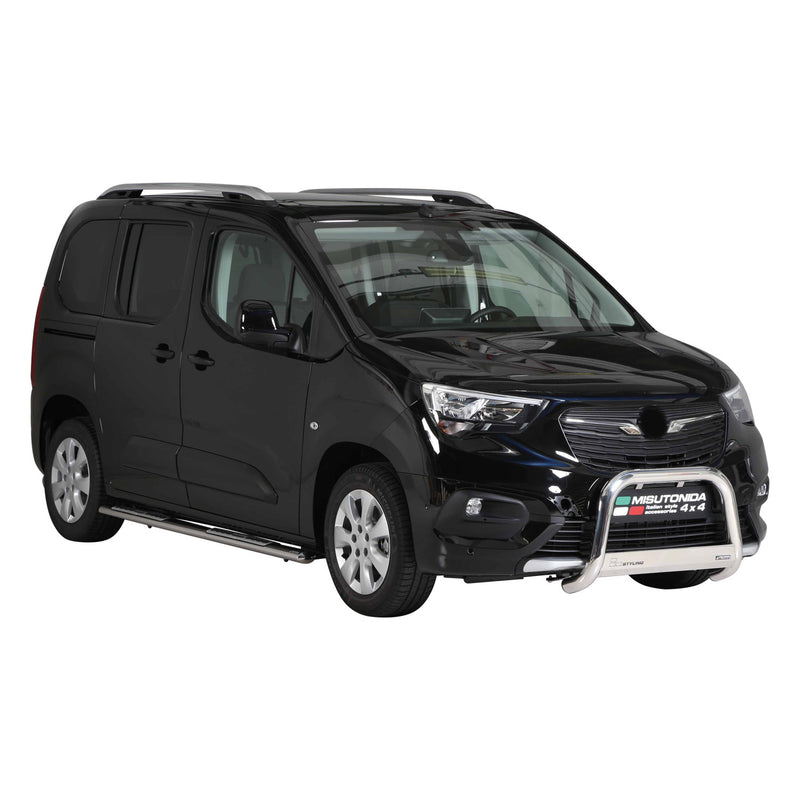 Minigonne laterali in acciaio inox per Opel Combo 2018-2025 Short Silver