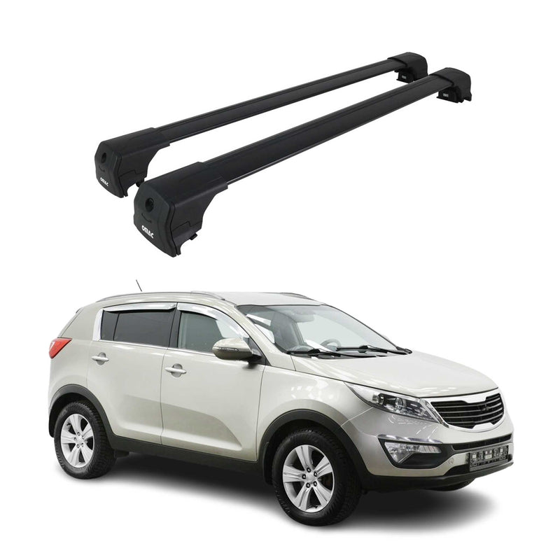 Portapacchi da tetto per Kia Sportage 2010-2015 ABE alluminio nero