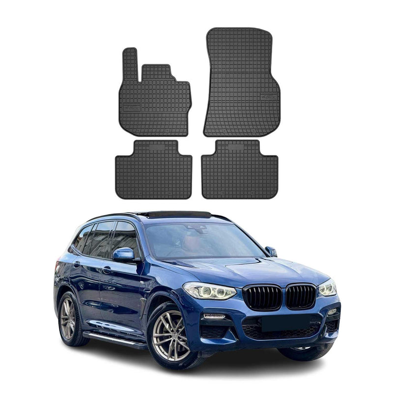 Tappetini in gomma neri per BMW X3 G01 2017-2024, 4 pezzi