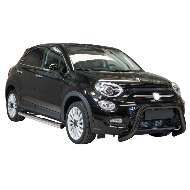 Protezione anteriore per Fiat 500X 2014-2018 ø76mm acciaio nero
