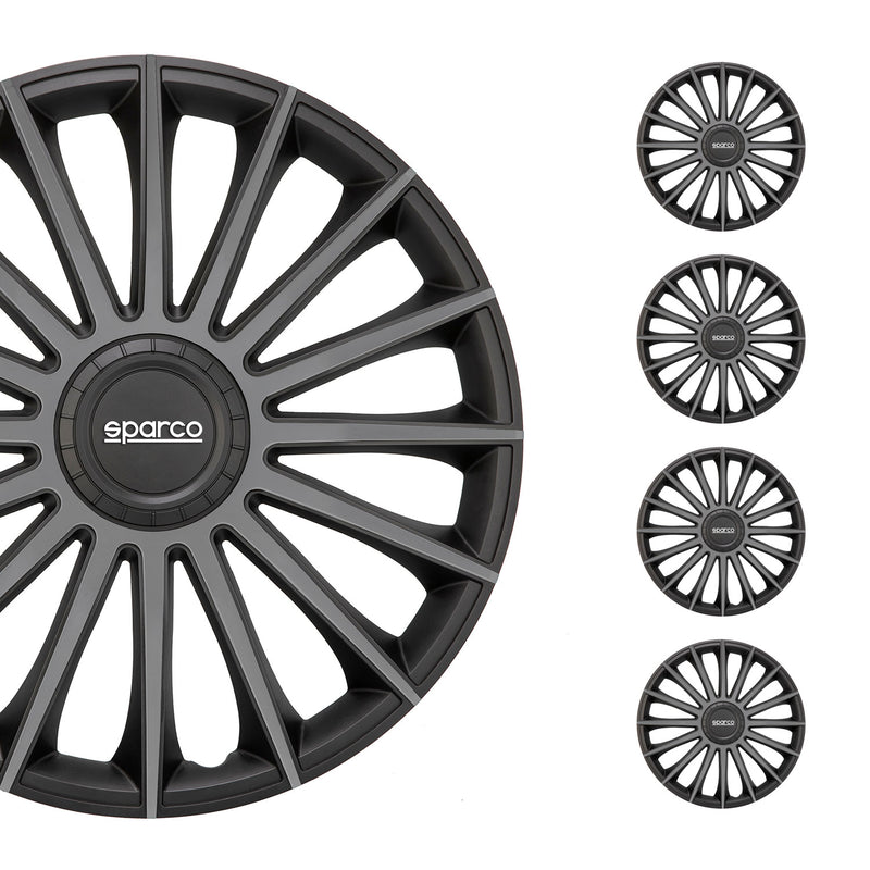 Coprimozzi Sparco 14 pollici Treviso Nero Grigio 4 pezzi