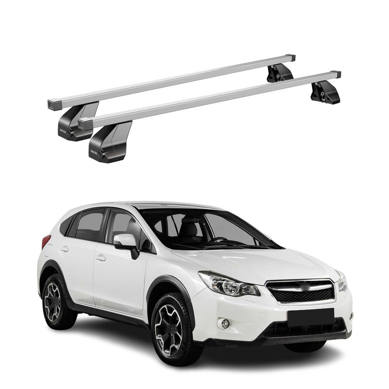 Portapacchi in acciaio Menabo per Subaru XV 2011-2018, argento, 2 pezzi