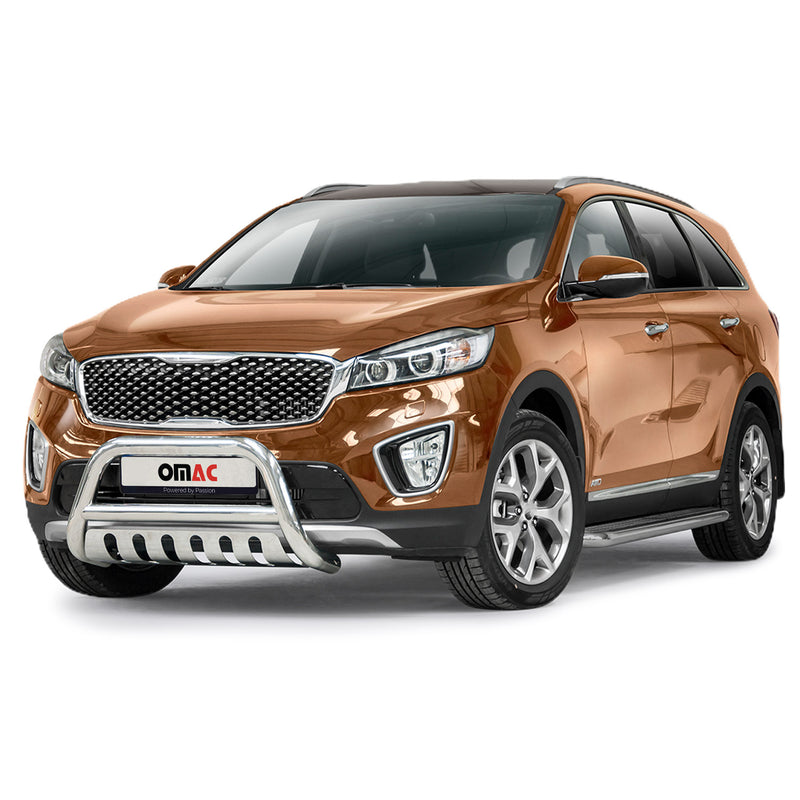 Protezione anteriore per Kia Sorento 2015-2018 con ABE in acciaio inox argento