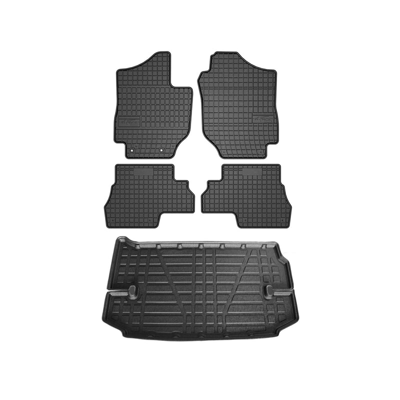 Set di tappetini e vaschetta per bagagliaio per Suzuki Jimny 2019-2025 in gomma TPE nera 5 pezzi