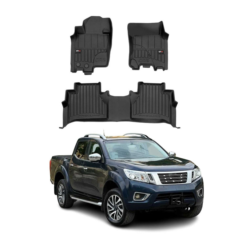 Tappetini Nissan Navara 2014-2025 in TPE nero, 3 pezzi