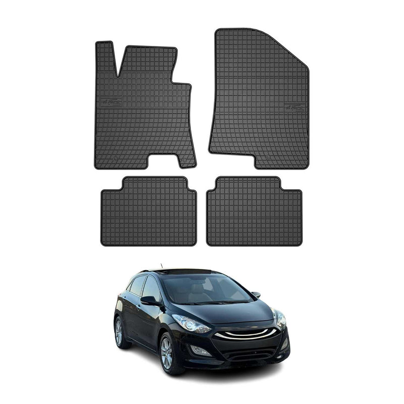 Tappetini in gomma neri per Hyundai i30 2011-2017, 4 pezzi