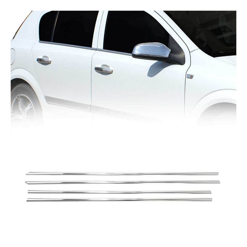 Listelli decorativi per finestrini Opel Astra H 2009-2013 in acciaio inox cromato, 4 pezzi