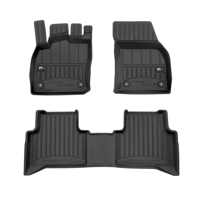 Tappetini VW Touran II 2015-2025 in TPE nero, 3 pezzi