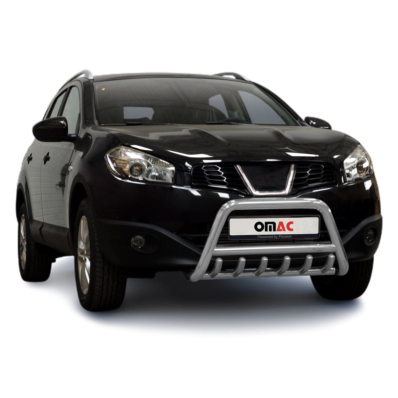 Protezione anteriore per Nissan Qashqai +2 2010-2013 ABE argento