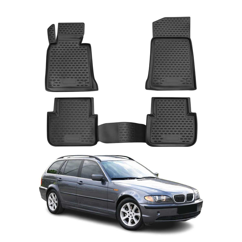 1998-2007 BMW 3er E46 Fußmatten TPE Schwarz 4 tlg