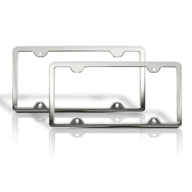 Set porta targa in acciaio inox cromato modello USA 2x