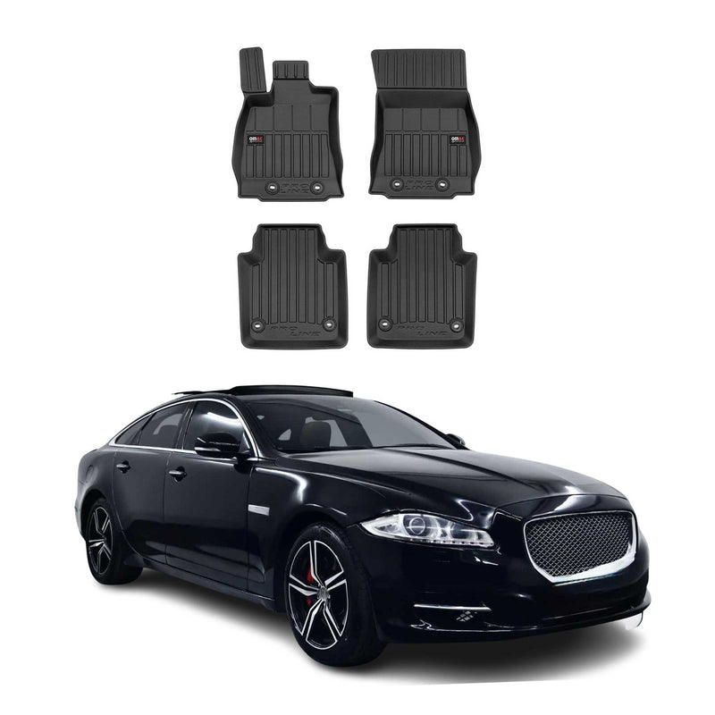 Tappetini lunghi Jaguar XJ 2009-2019 in TPE nero, 4 pezzi