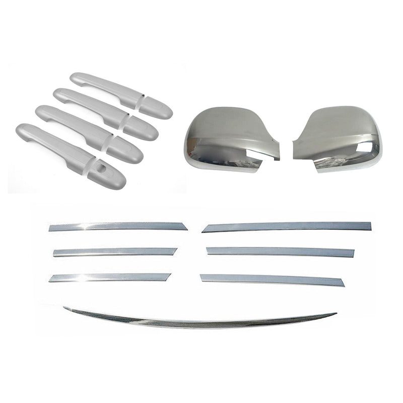 Calotte degli specchietti retrovisori, griglia di copertura della maniglia della porta per Mercedes Vito 2003-2010 set cromato
