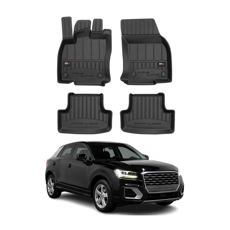 Tappetini Audi Q2 2017-2025 in TPE nero, 4 pezzi