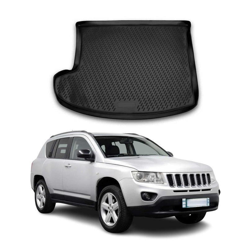 Tappetino per bagagliaio per Jeep Compass 2011-2016 in gomma TPE nero