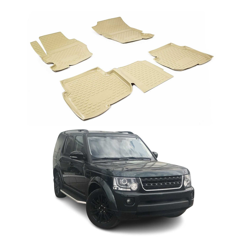 Tappetini per Land Rover Discovery 2009-2021 in TPE beige, 4 pezzi