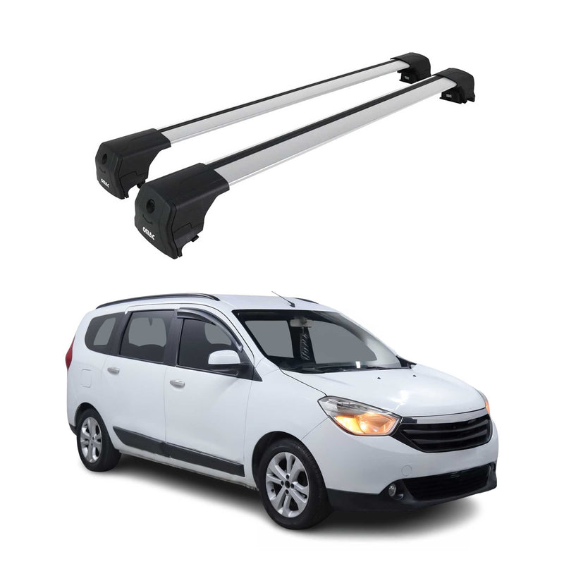 Portapacchi da tetto per Dacia Lodgy MPV 2012-2024 ABE grigio alluminio