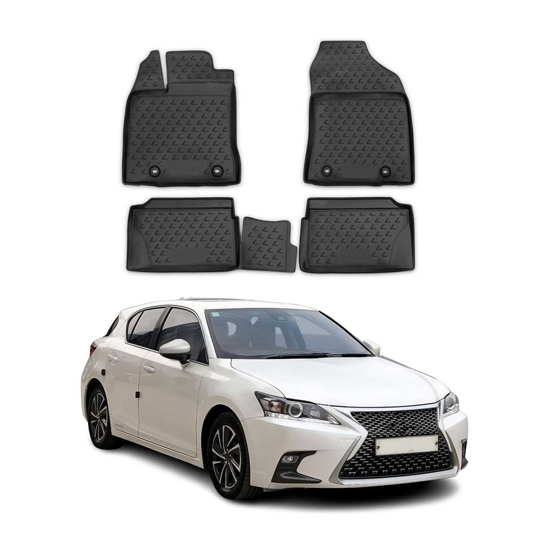 Tappetini Lexus CT 200H 2010-2021 in TPE nero, 4 pezzi