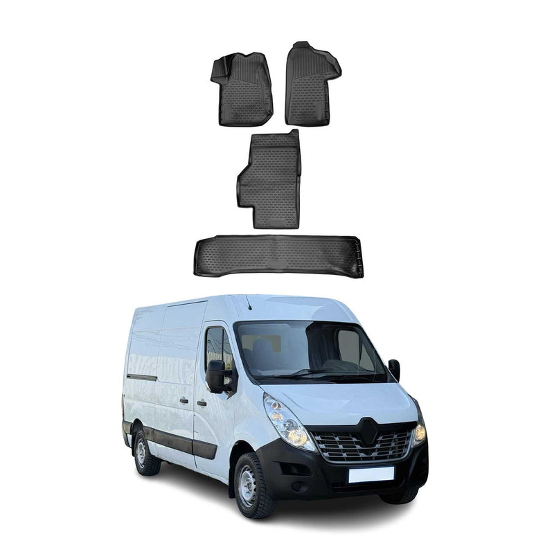 Tappetini Renault Master 2010-2021 in TPE Nero 4 pezzi