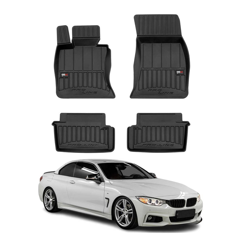 Tappetini in TPE neri per BMW Serie 4 F33 Cabrio 2013-2020, 4 pezzi