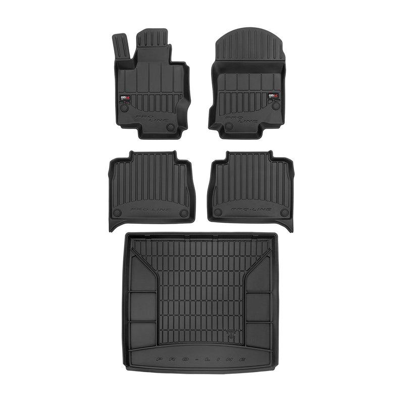 Set di tappetini e vaschette per bagagliaio OMAC per Mercedes GLE V167 2019-2025 in gomma, 5 pezzi