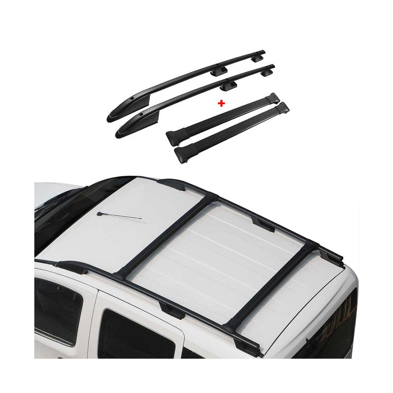 Barre portatutto + barre portatutto SET per VW Amarok 2010-2020 alluminio nero 4 pezzi