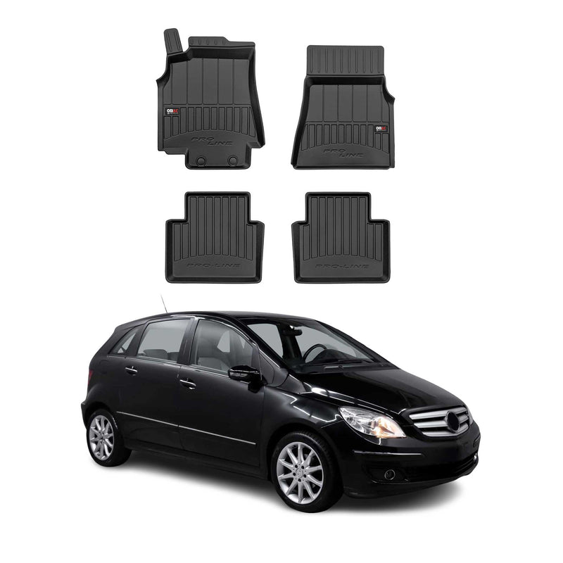 2005-2011 Mercedes B Klasse W245 Gummi Fußmatten Premium 3D Schwarz TPE 4 tlg
