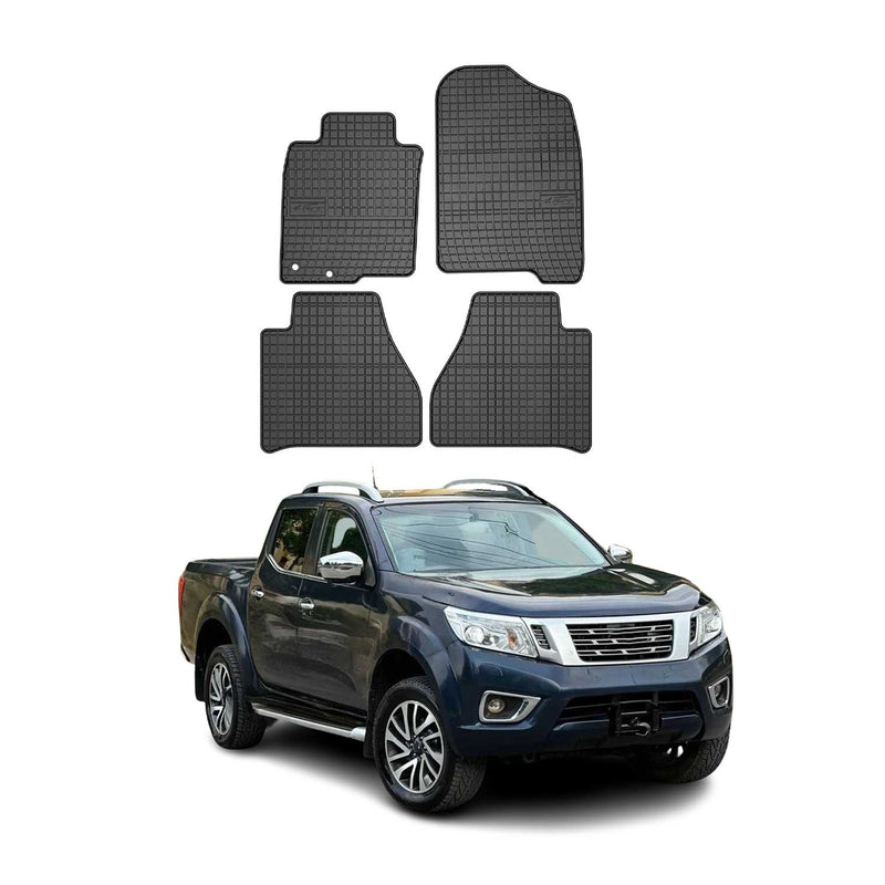 Tappetini in gomma neri per Nissan Navara 2016-2025, 4 pezzi