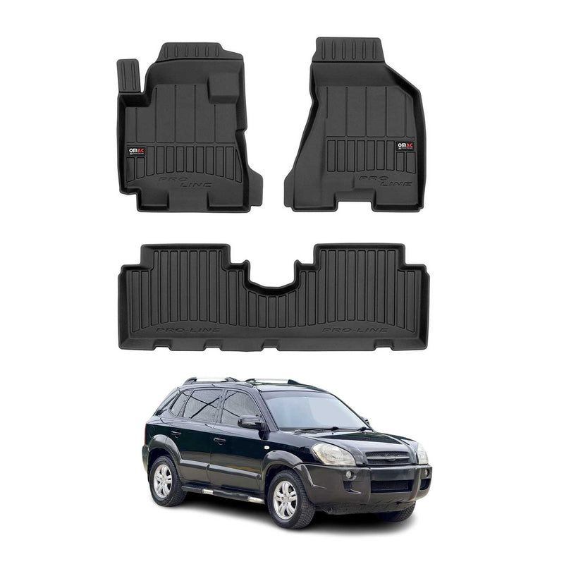 Tappetini Hyundai Tucson 2004-2010 in TPE nero, 3 pezzi
