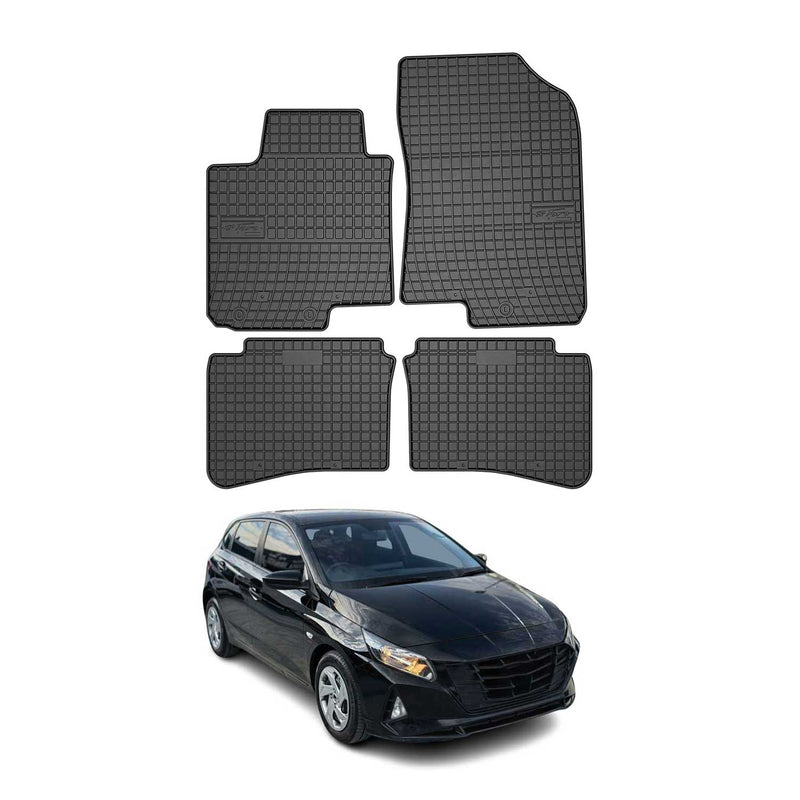 Tappetini Hyundai i20 2020-2025 in TPE nero, 4 pezzi