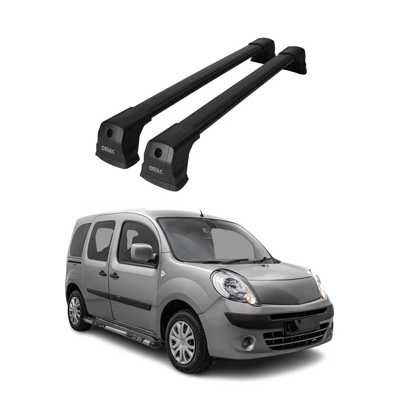 Portapacchi da tetto per Renault Kangoo 2 2008-2024 portapacchi base in alluminio nero