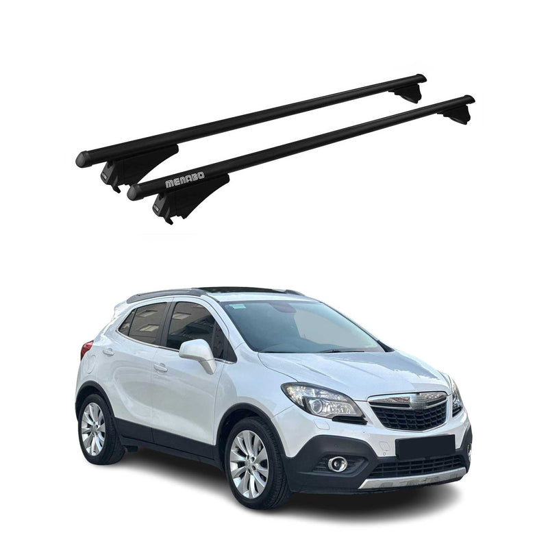 Portapacchi Menabo per Opel Mokka 2012-2019 ABE alluminio nero 2x