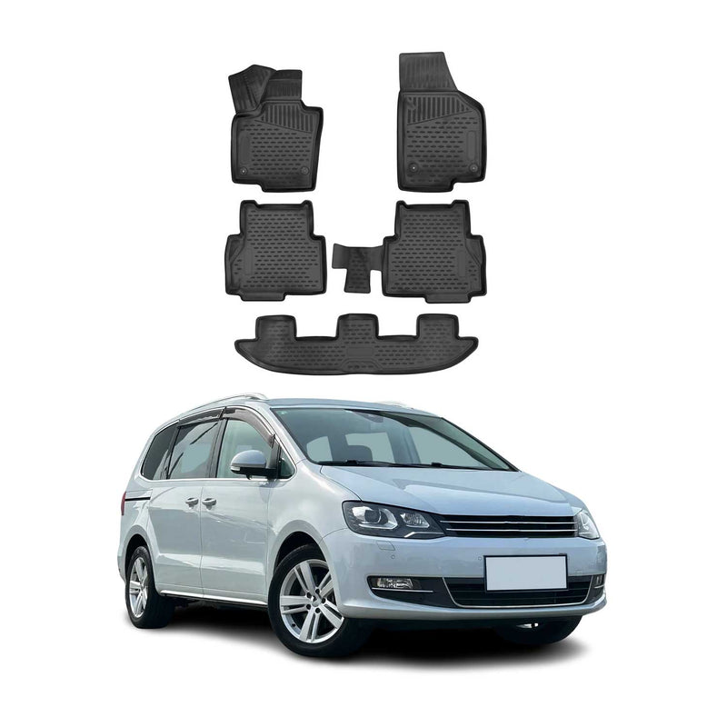 Tappetini Seat Alhambra 2015-2025 in TPE Nero 5 pezzi