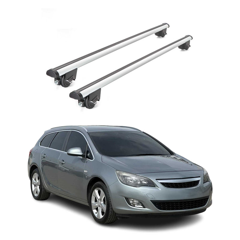 Dachträger Grundtäger für Opel Astra J Kombi 2010-2015 100kg Alu Silber 2x ABE