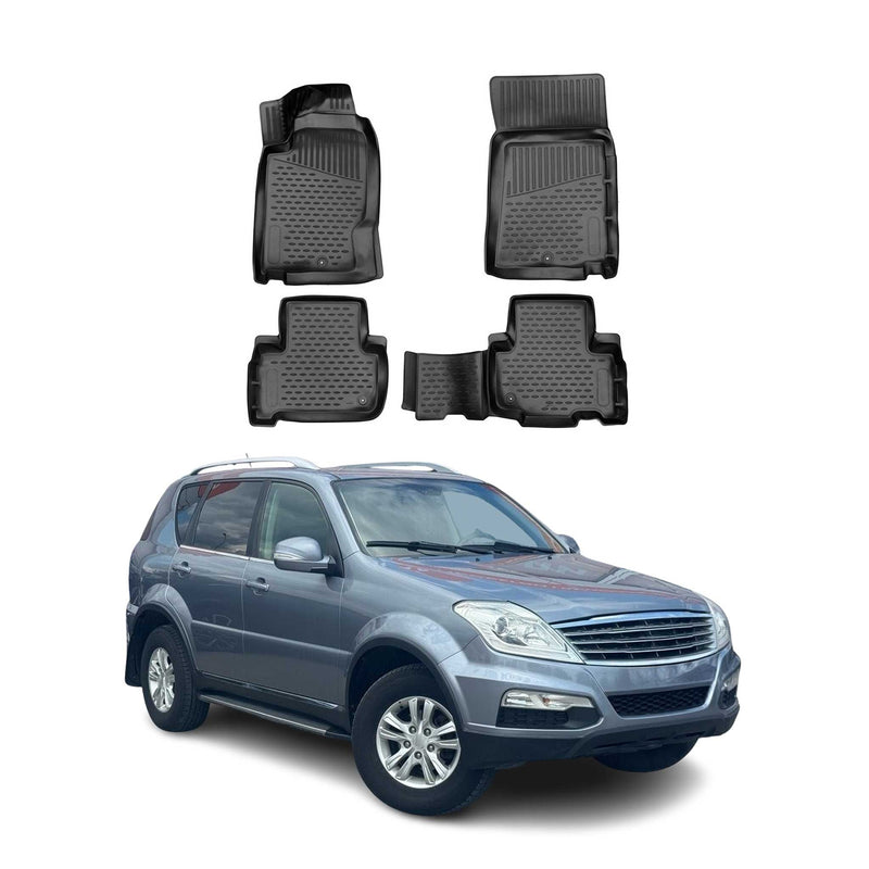 Tappetino per bagagliaio per Ssangyong Rexton 2006-2021 in gomma TPE nero