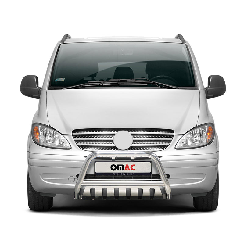 Protezione anteriore per Mercedes Vito W639 2003-2010 ABE Silver Steel