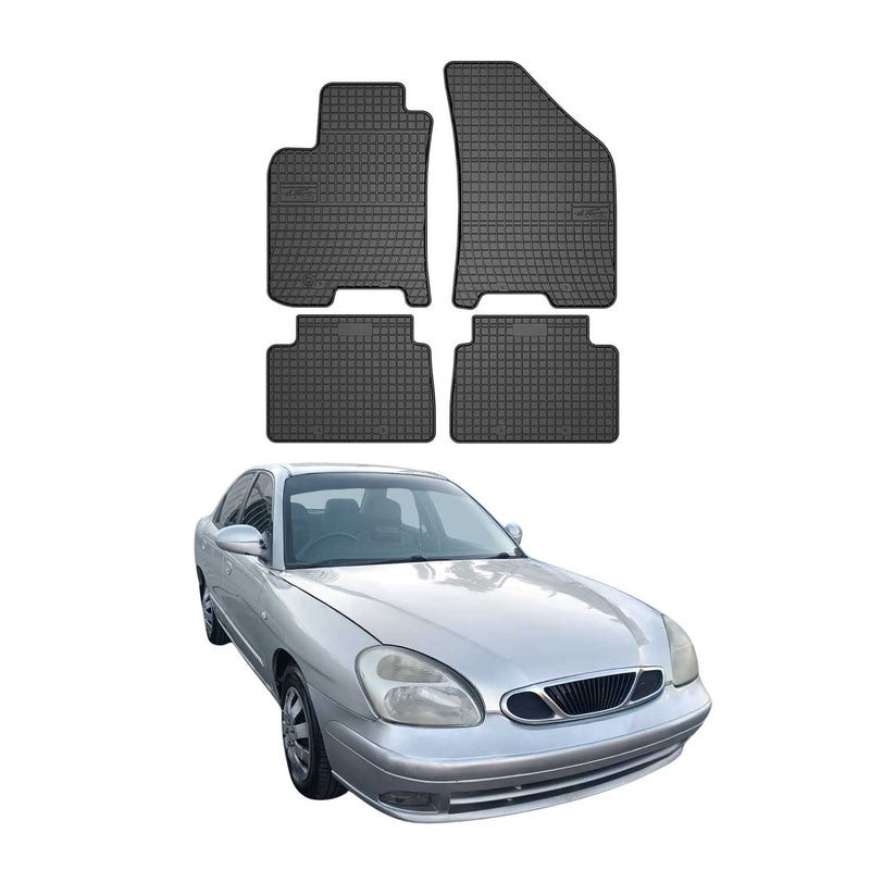 Tappetini Daewoo Nubira 2003-2005 in TPE Nero 4 pezzi