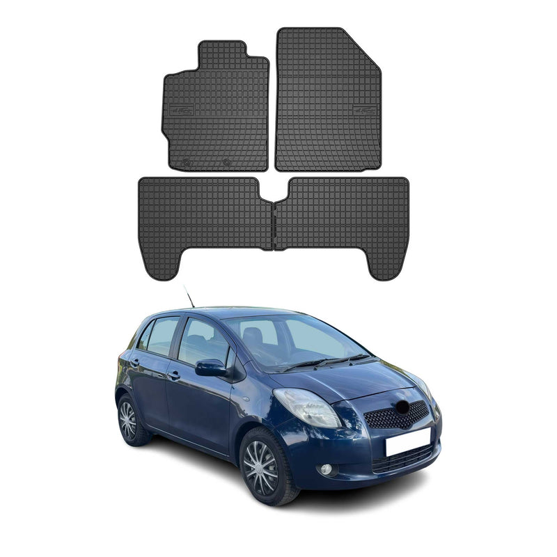 Tappetini in gomma neri per Toyota Yaris 2005-2011, 4 pezzi