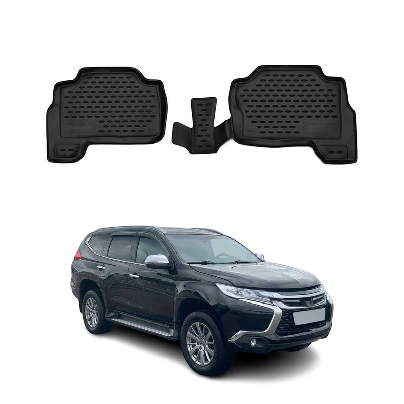 Tappetini Mitsubishi Pajero Sport 2016-2025 in TPE nero, 2 pezzi