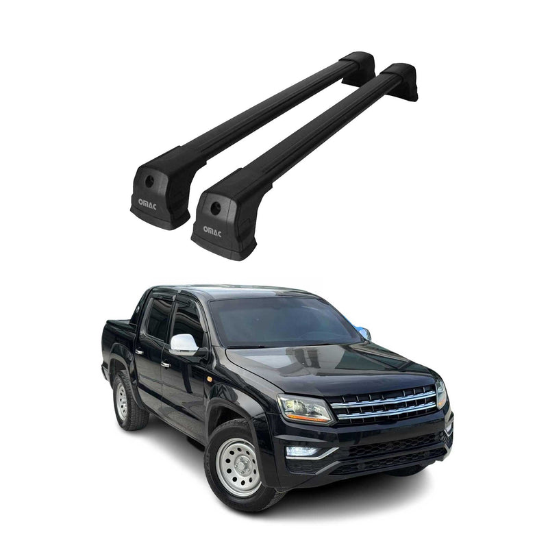 Dachträger Gepäckträger für VW Amarok 2010-2022 Grundträger Aluminium Schwarz 2x